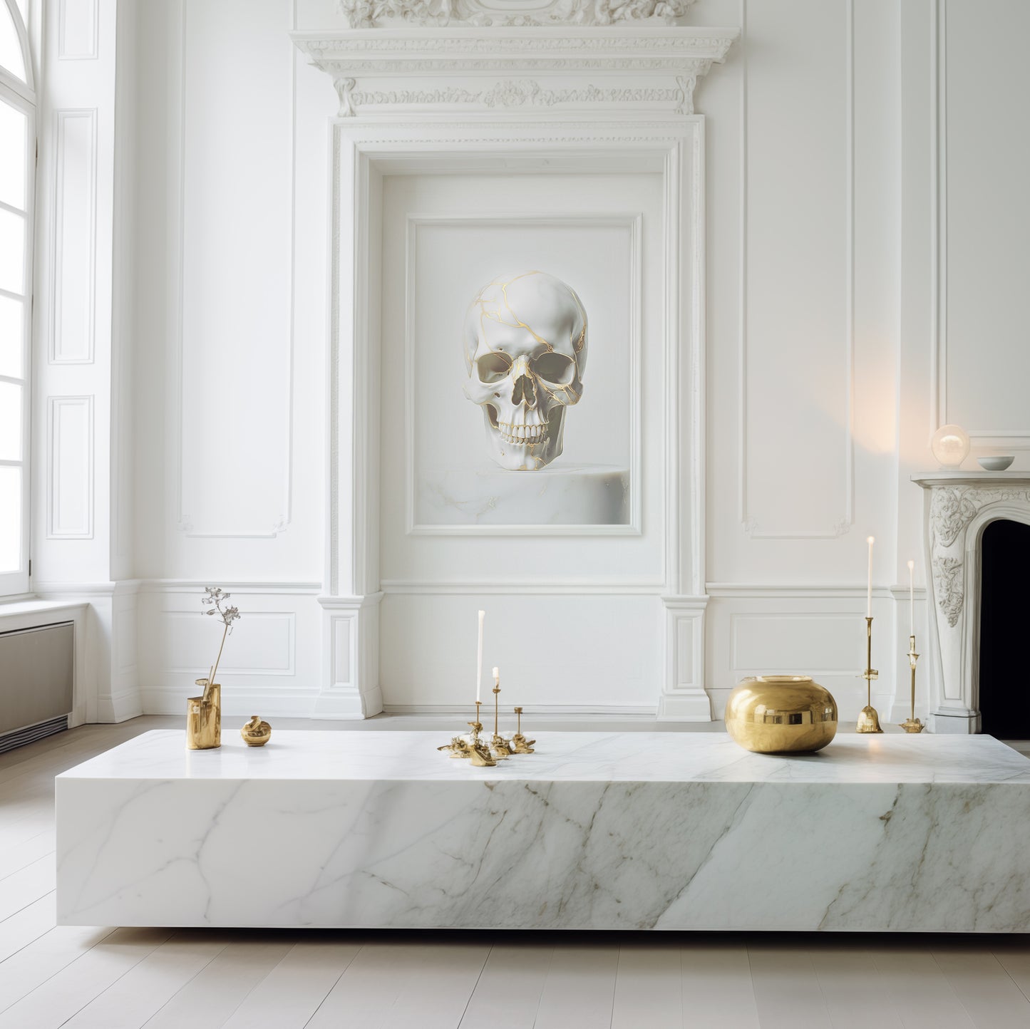 MARBLE SKULL 50x70cm